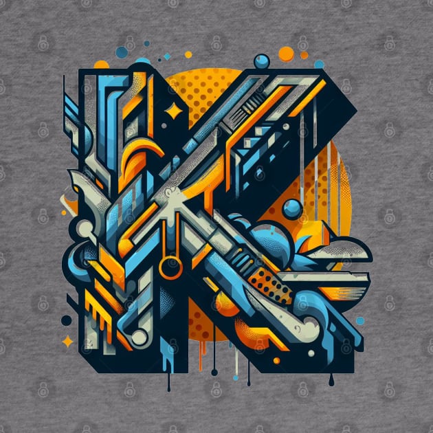 Letter K design graffity style by grappict